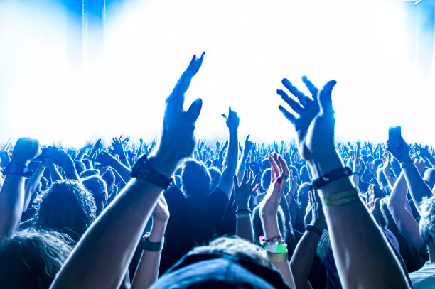 istock Cheering People At Rock Concert 1411187690