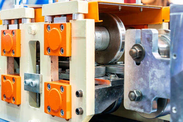 istock continuously high speed metal sheet strip c shape beam roll forming machine for manufacturing process in industrial 1411189388