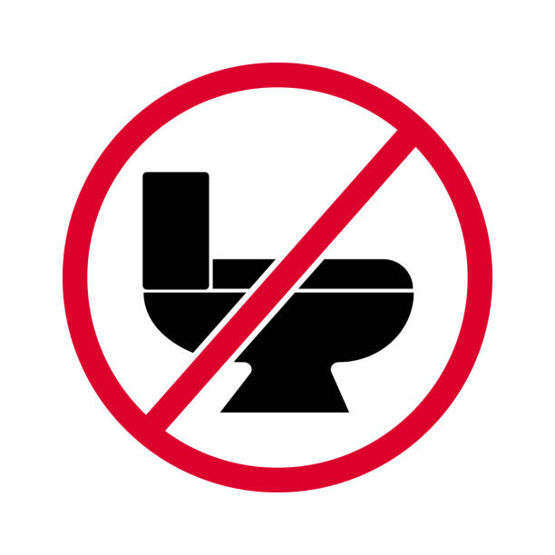 istock Restroom not available. Restroom out of order. Toilet prohibited. Vector. 1411197568