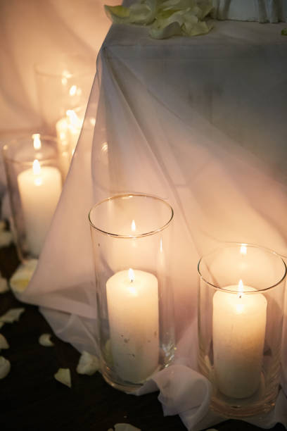 istock decoration for a wedding from lit candles 1411197661