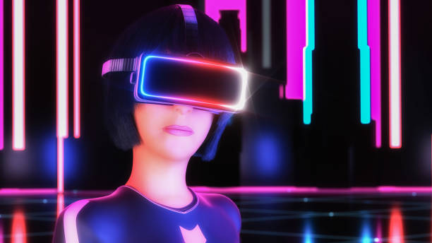 istock a young woman using a virtual reality headset in metaverse (3d rendering) 1411202847