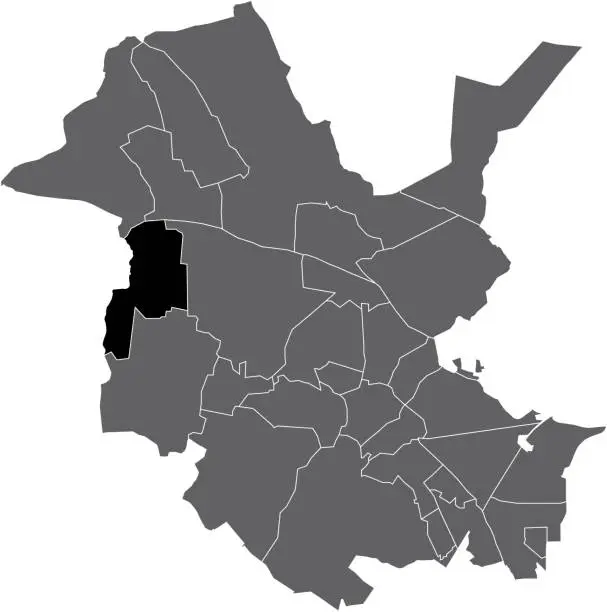 Vector illustration of Locator map of the GRUBE DISTRICT, POTSDAM