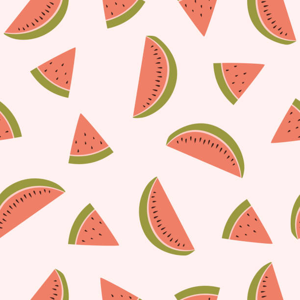 Colorful watermelon seamless vector pattern.Watermelon slices background illustration. vector art illustration