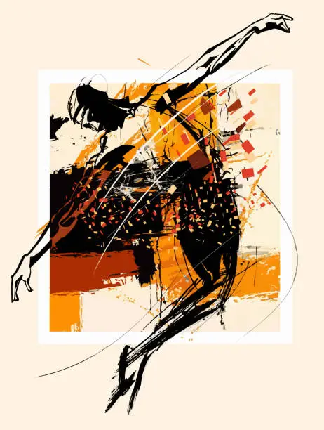 Vector illustration of Original composition on the theme of ballet