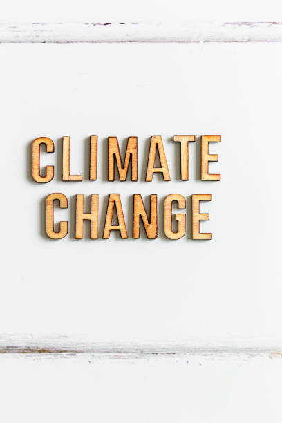istock Wooden letters spelling words 'Climate Change' on white background 1411207376