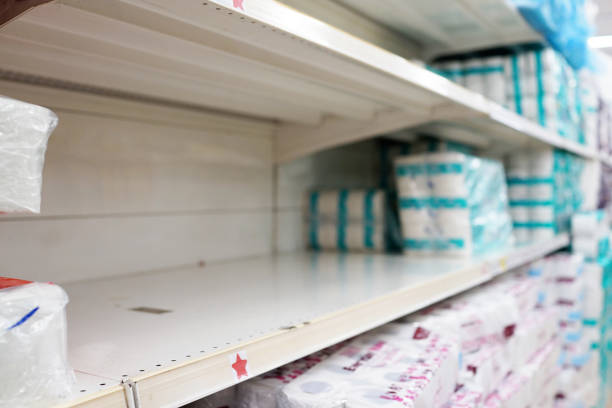 istock Empty shelves at a grocery store 1411212356