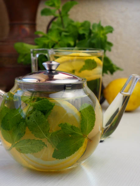 istock Green tea with mint and lemon 1411213617