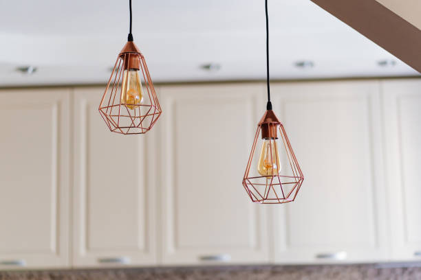 istock ceiling lamp in retro style. modern lighting and accessories for the interior 1411221047