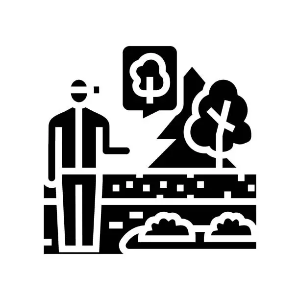Vector illustration of landscaping garden glyph icon vector illustration