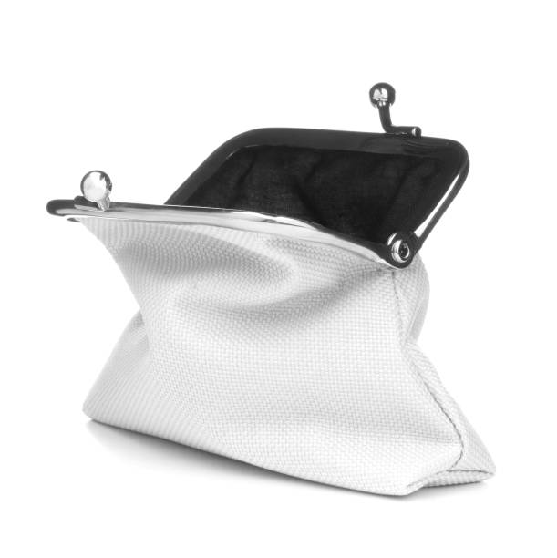 istock white cash wallet isolated over white background. Charge purse. Open empty coin wallet.. 1411222828