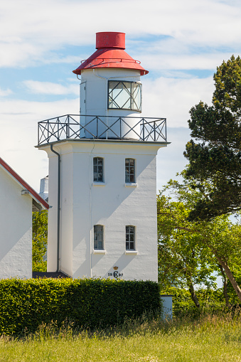 Historic Lighthouse at Tranekær, north-eastern coast of Langeland, Denmark