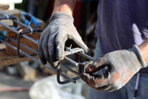 Man working with reinforcement steel
