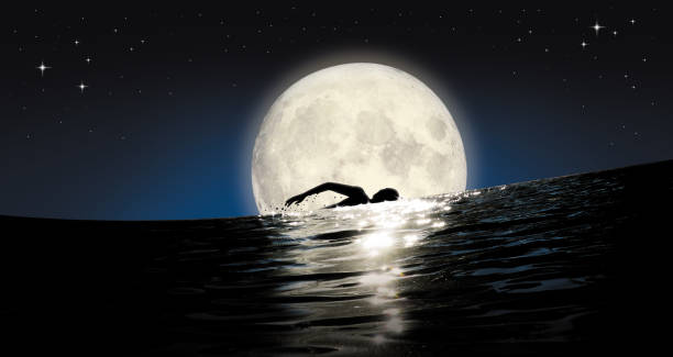 Night swimming with the moon