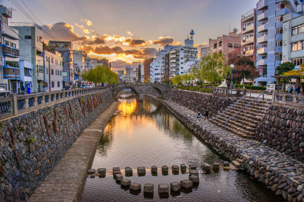 istock Nagasaki, Japan Cityscape and Traditional Bridge 1411233601