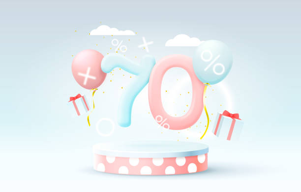 istock Mega sale special offer, Stage podium percent 70, Stage Podium Scene with for Award, Decor element background. 1411235785