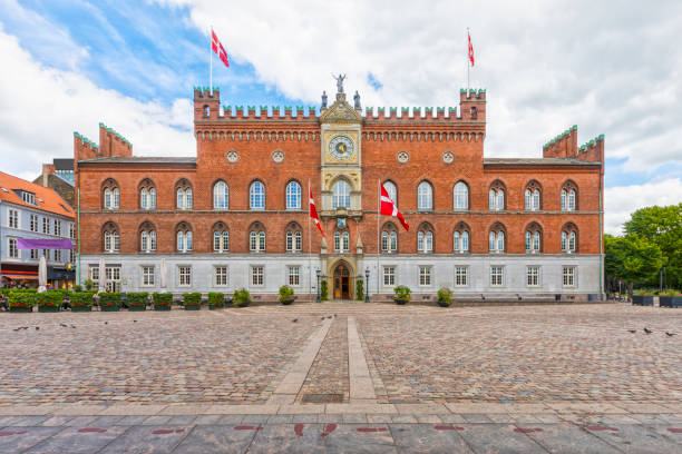 Odense City Hall, built in the style of historicism, resembling the Palazzo Publico at Siena