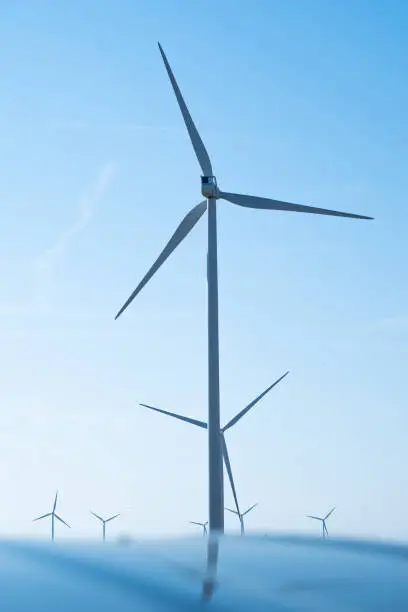 A wind farm for the production of electricity in the Hauts de France