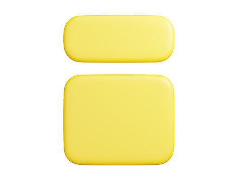 Banner plate 3d render - rectangular shaped yellow plaque with empty space for text for promotion and advertising poster. Cartoon tag and panel to use as frame and signboard.