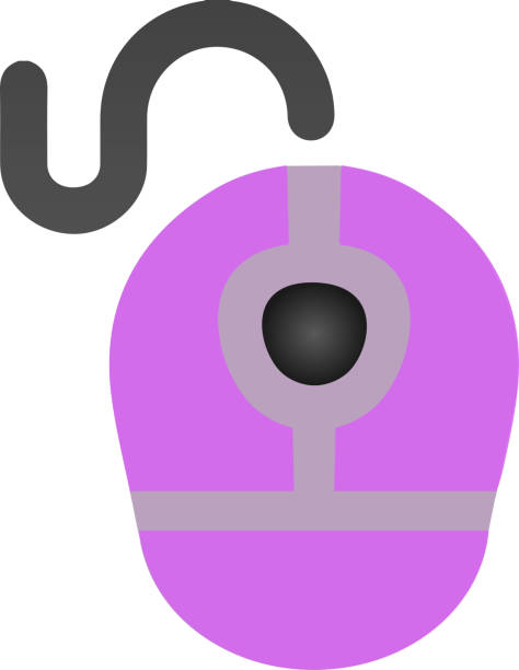 istock The illustration of the lilac computer mouse, a hand-held pointing device. Vector, cartoon, drawing. 1411240353