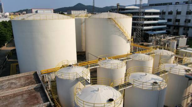 istock Energy industry, oil storage tower 1411241077