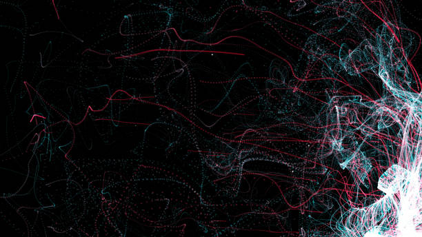 istock Futuristic animation with wave object and glitter particles in slow motion, stock background
United States, Germany, Particle, Abstract, Technology, Data, Color red blue 1411243569
