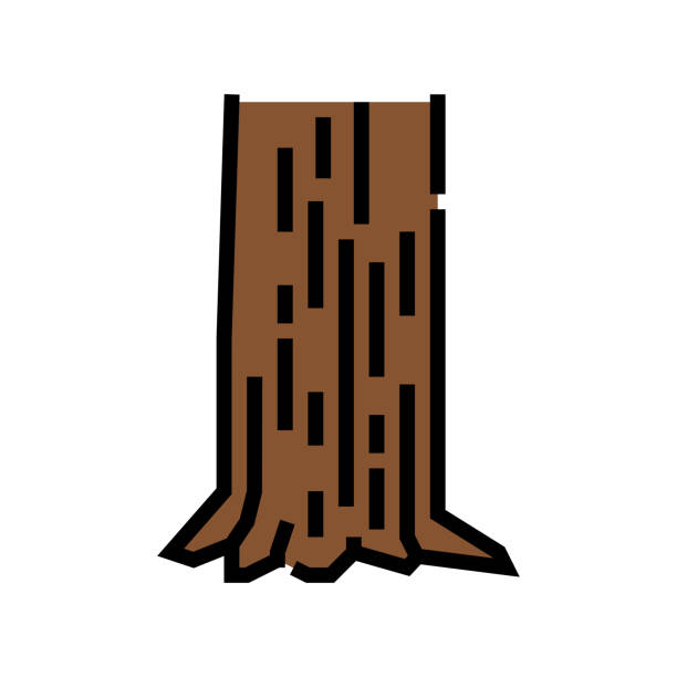 illustrazioni stock, clip art, cartoni animati e icone di tendenza di tronco legno legno colore icona illustrazione vettoriale - lumber industry timber wood plank