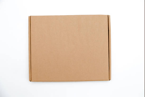 istock low cardboard box with hinged lid isolated on white background, template for design 1411244174