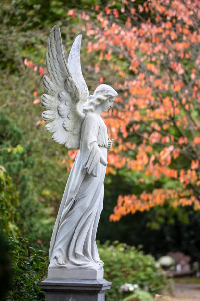 istock angel statue, close up shot 1411244424