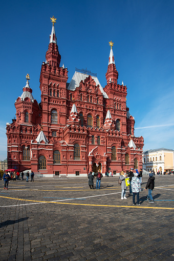 Moscow, Russia - October 30, 2021: State historical museum at the Red Square, Moscow