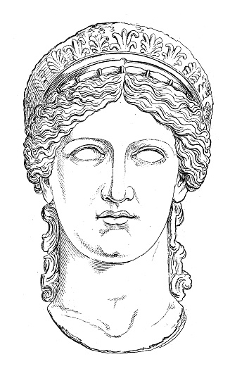 Antique illustration: Greek Art, Juno Ludovisi (Hera Ludovisi)