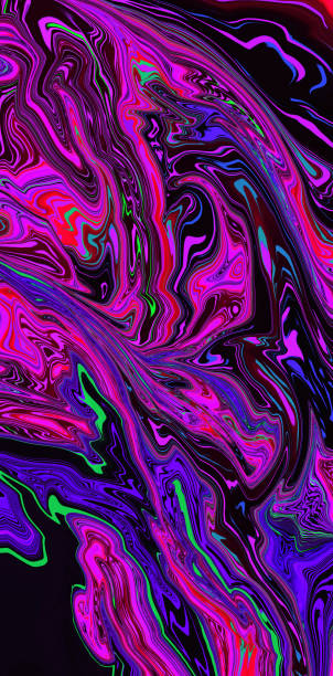 istock Bright fluid violet, black, neon green, pink, red background. Abstract liquid ink purple wave. Glitch Art. Trippy digital screen. Luxury Backdrop. Rock. Marble texture. Vertical creative flyer. 1411250825