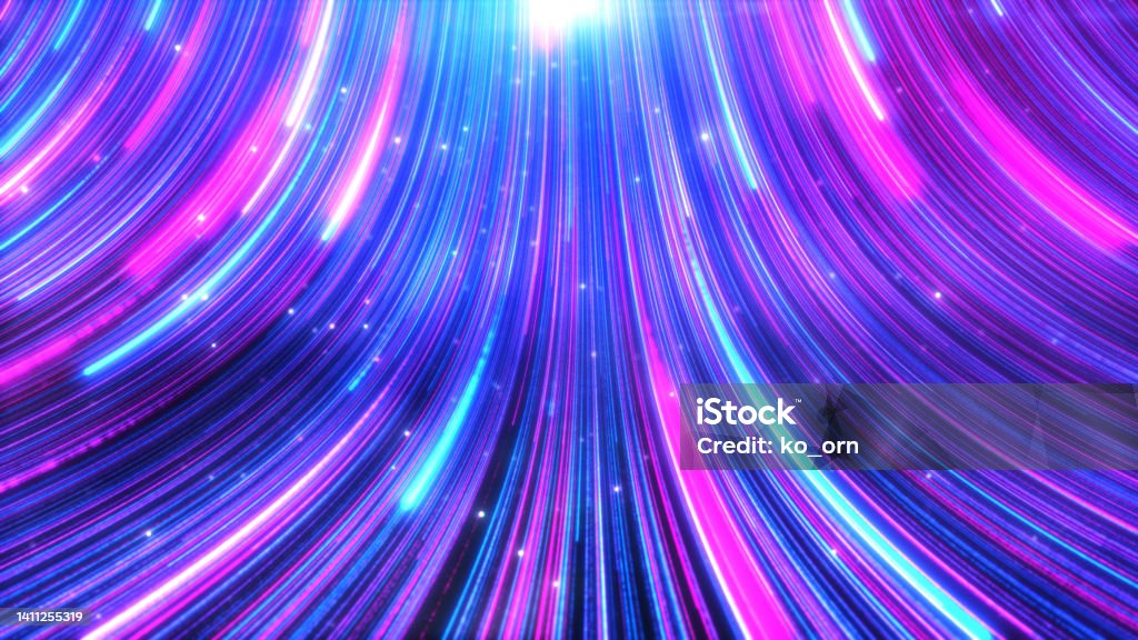 Abstract colorful motion glow  light trail with multi-color particles background. Abstract colorful motion glow light trail with multi-color particles background. Change Stock Photo
