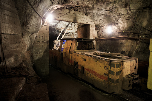 Technologies of underground mining. Industrial equipment in the mine.
