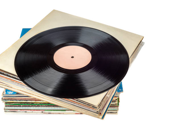istock Stack of records in a package and one disc on top of the stack. 1411262175
