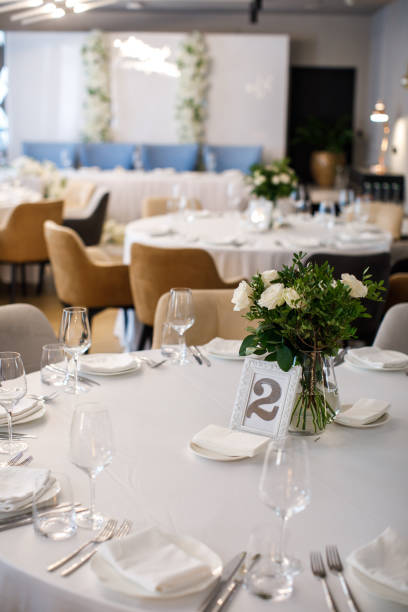 istock Decorated served table for wedding party or other event 1411263073