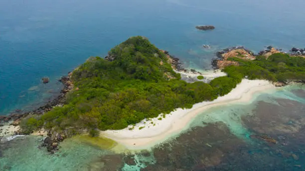 Photo of Top view of Tropical Pigeon Island. Sri Lanka.