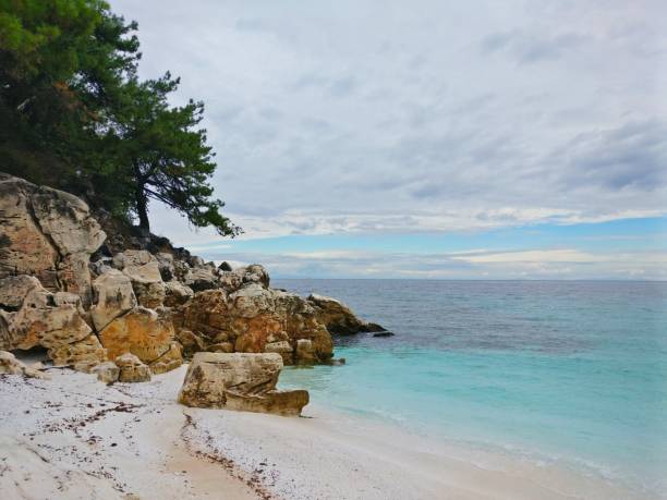 istock Turquoise transparent sea in Greece 1411265811