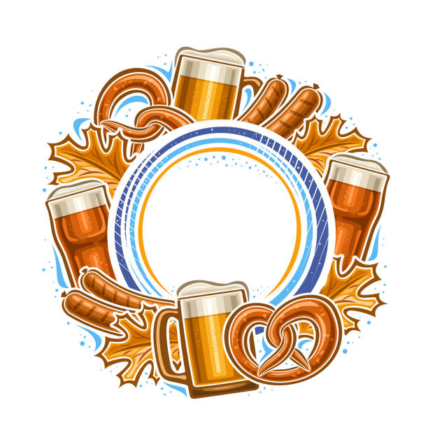 ilustrações, clipart, desenhos animados e ícones de quadro vetorial para oktoberfest - beer backgrounds alcohol glass