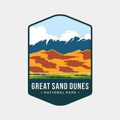 Great Sand Dunes National Park emblem patch icon illustration