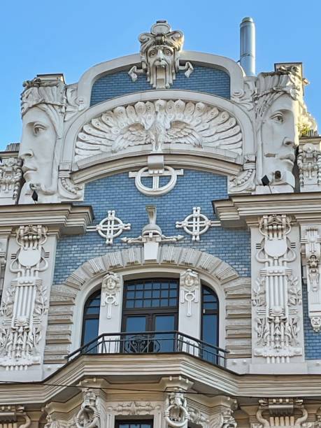 istock Riga, Latvia Art Nouveau architecture detail 1411270159