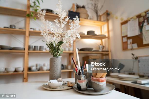 Pottery Studio Stock Photo - Download Image Now - Pottery, Art Studio, Workshop