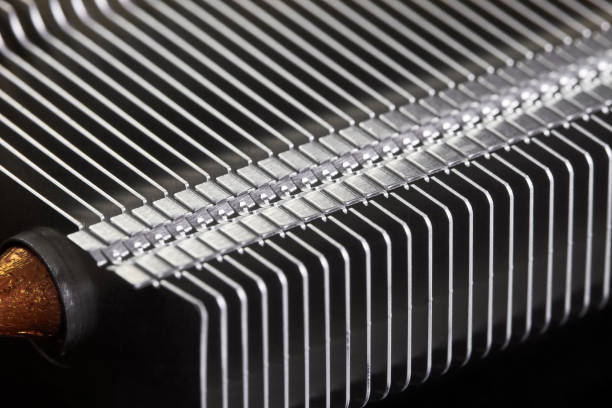 istock Close-up of a part of Radiator for cooling computer hardware elements 1411272870