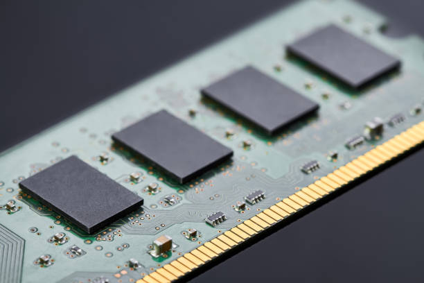 istock Close-up of Chips on a RAM board for a computer 1411272874
