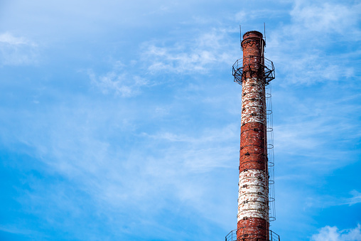 Thermal power plant chimney close-up