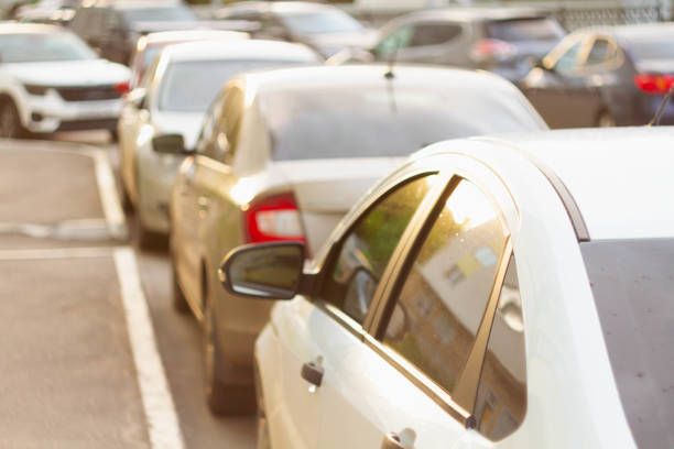 istock Automobile congestion. Traffic jam. Problems with parking spaces in the yard. 1411274343