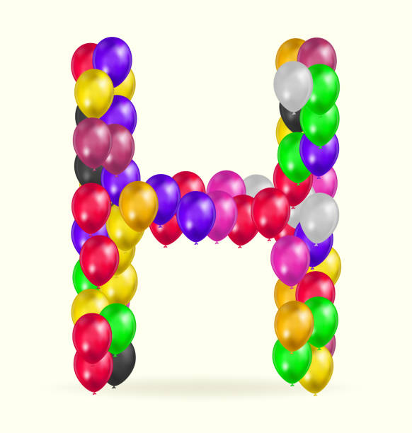 istock Letter H Balloons variety of colors logo vector design template 1411277063