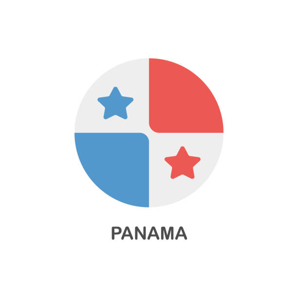 Simple Flag of Panama - Vector Round Flat Icon Flag of Panama - Vector Round Flat Icon panamanian flag stock illustrations