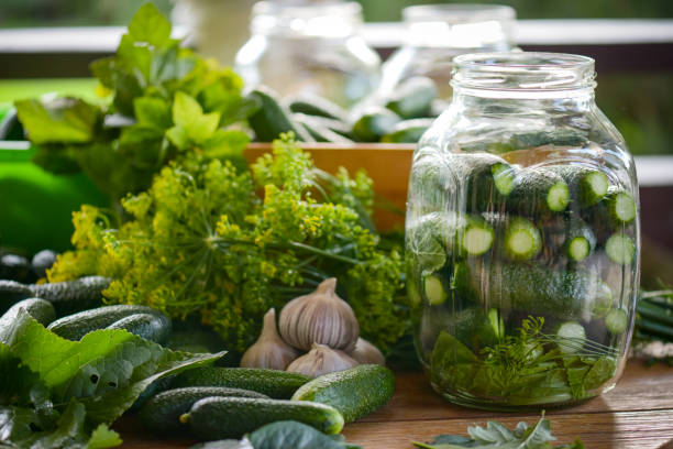 istock Homemade marinated or pickled cucumbers 1411279478