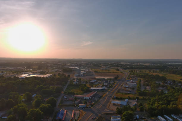 istock Eastern Conway Arkansas sunset aerial view 1411282338