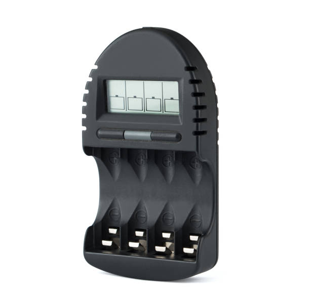 istock charger for finger-type batteries, charging for four batteries, on a white background 1411283699